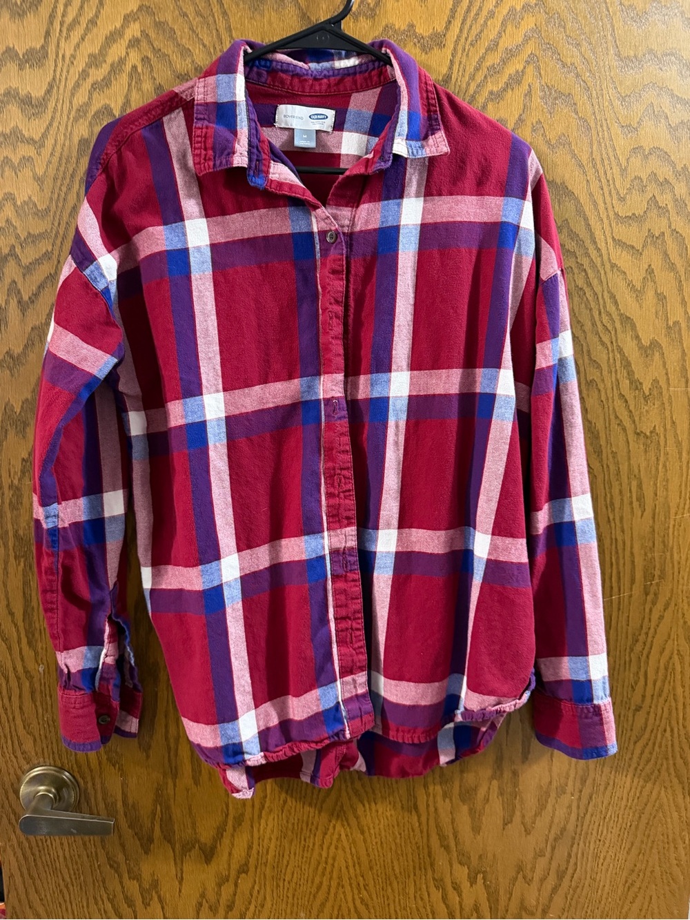 Old Navy Boyfriend Plaid Flannel Button-Up Shirt Women’s Medium
